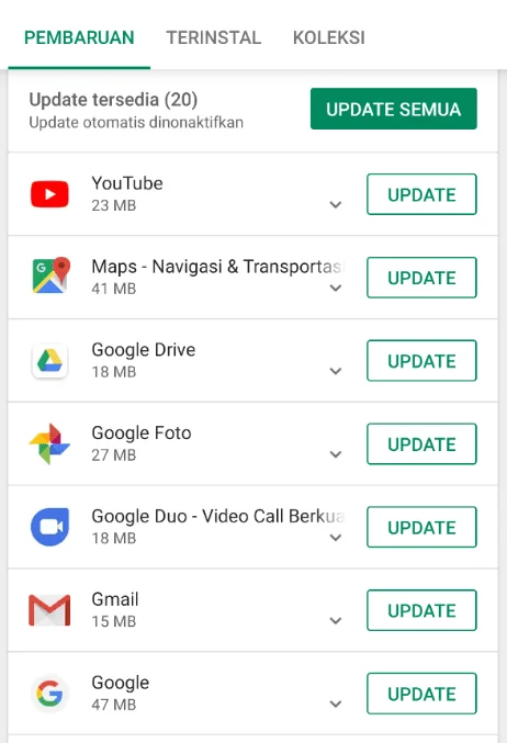 Cara update aplikasi di Play Store Samsung