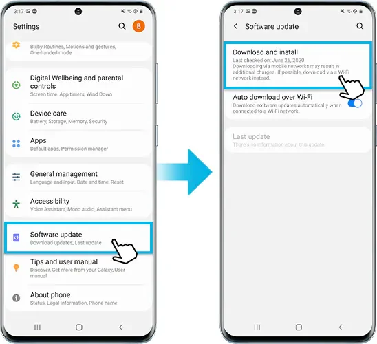 cara update software di smartphone samsung