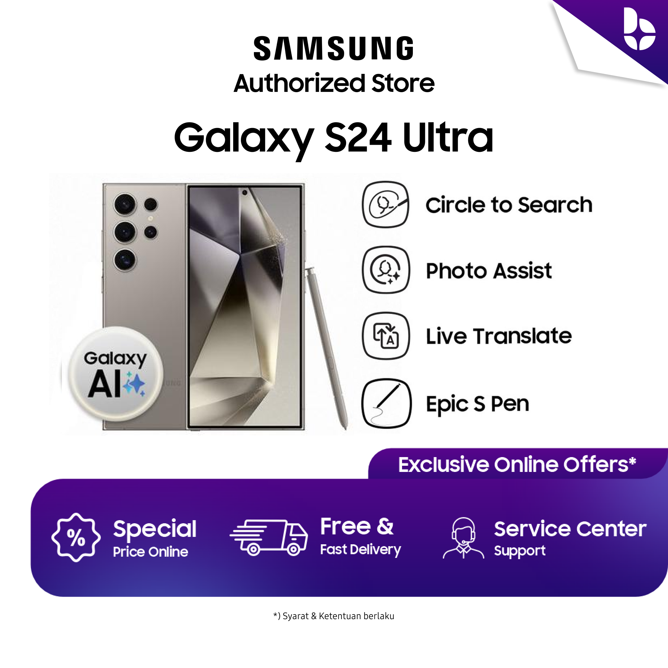 Galaxy S24 Ultra (2) Samsung Galaxy S24 Ultra 5G - Image 1